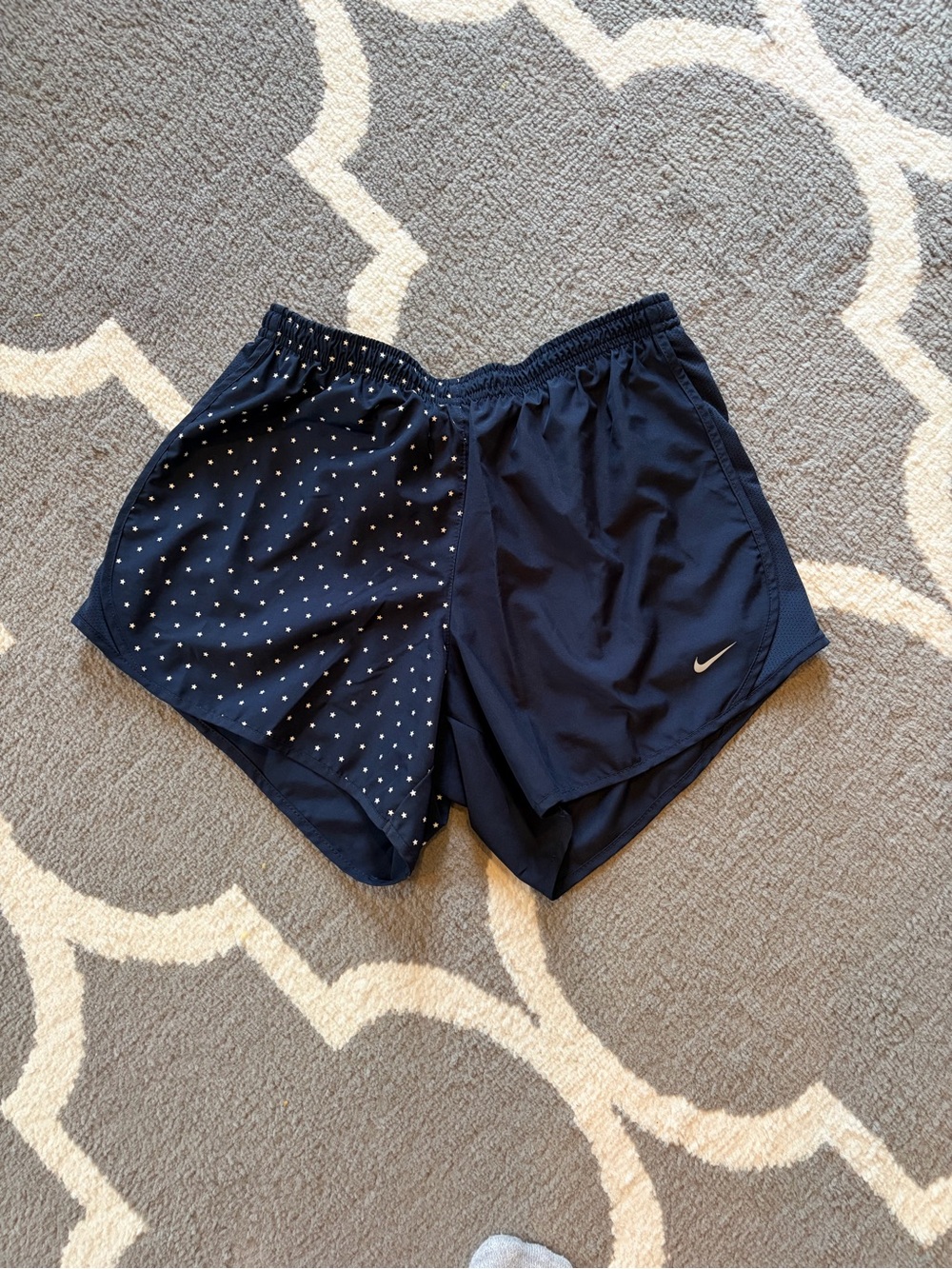 Nike Ladies Navy Dot-Accent Athletic Shorts